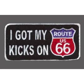 hot ROUTE 66 I GOT MY KICKS ON PATCH 4  INCH BIKER PATCH.