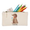Mr. & Mrs. Panda Make Up Bag Dog Flower, White,