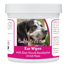 Healthy Breeds Bluetick Coonhound Ear Cleaning Wipes with Aloe & Eucalyptus for Dogs 100 Count