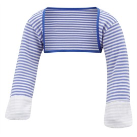 ScratchSleeves | Baby Boys' Stay-On Scratch Mitts | Stripes | Blue and Cream | 18-21m