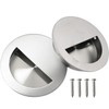 FMHXG 2pcs Recessed Embedded Door Handle 70mm Stainless Steel Round