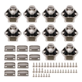 BQLZR 20mm Opening Hole Push Button Keyless Lock Latch Cupboard Caravan Lock for RV Drawer Cabinet Door Thickness 15-27mm Pack of 10