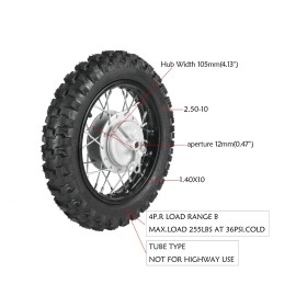 Unbranded 2.50-10 inch Front Rim Wheel Tire  50cc 70cc 110cc SSR Coolster Dirt Pit Bike
