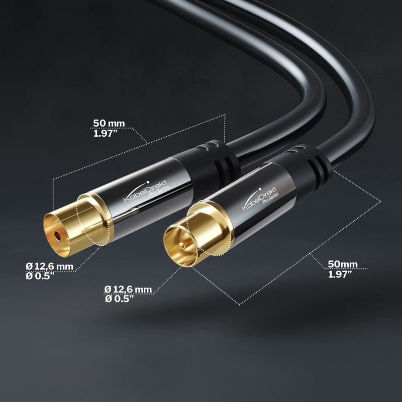 KabelDirekt antenna cable - 5m - (continuous shielding, 75 ohms,