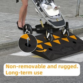 Heavy Duty Rubber Curb Ramp 33000Lbs Capacity - 4.3" Rise Height Threshold Ramp for Driveway, Garage, Sidewalk, Loading Dock - Slip Resistant Wheelchair & Vehicle Ramp