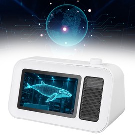Dpofirs 5 Inch 3D Holographic Advertising Display Bluetooth Speaker with Transparent 1080P Screen, Electronic Image Album Player for Showcase, Desktop Car Decor, Unique Gift