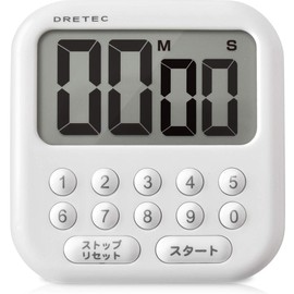 dretec(ドリテック) 大画面タイマー 最大セット99分99秒 カウントアップ リピート機能付 シャボン10 ホワイト T-544WT