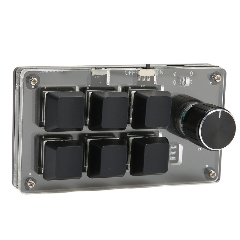 Mechanical Gaming Keypad 6 Keys 1 Knob Small USB Wireless