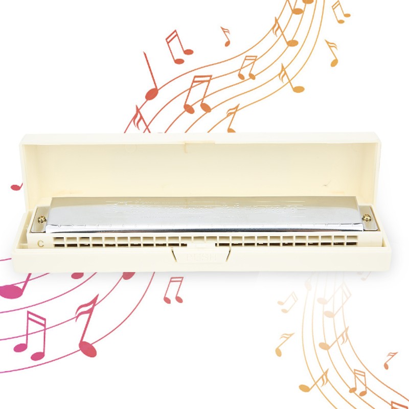 Professional Mouthorgan Harmonica Diatonic Harp C Key Stainless Steel Cover