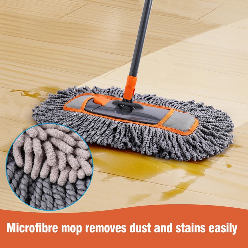 Microfiber Dust Mop for Hardwood Floor Cleaning, Dry and Wet