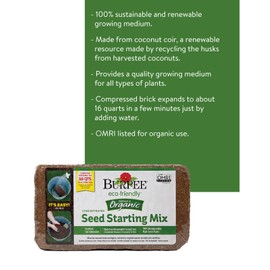 Burpee Burpee Organic Coconut Coir Concentrated Seed Starting Mix, 16 Quart