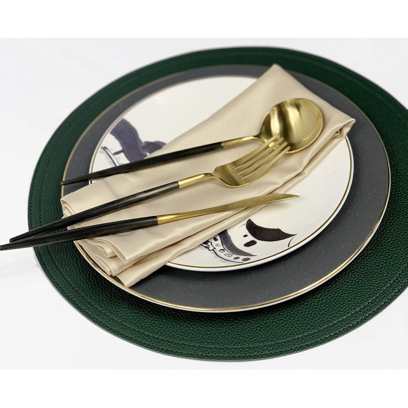 Faux Leather Round Placemats and Coasters, Disko Table Mats and