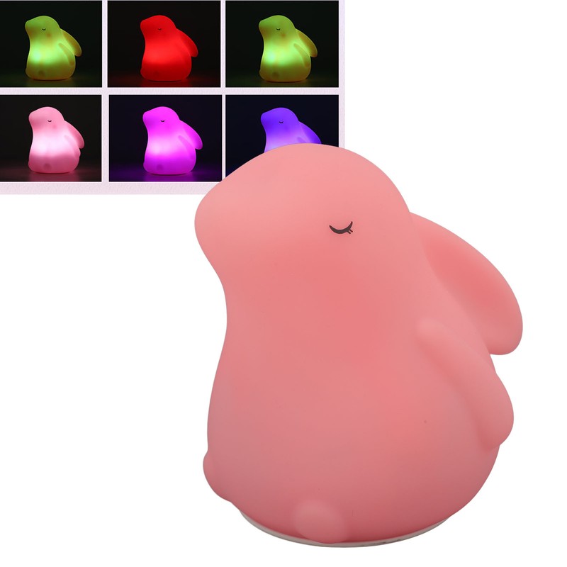 Baby Rabbit Night Light USB Rechargeable 7 Color Changing Toddler