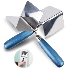 TOATELU Corner Trowel Rustproof Corner Trowel for Plasterwork: 2-Piece Corner Trowel 80 x 60 mm, External Corner Trowel, Plaster and Corner Spatula with Soft Handle for Working Inner Corners in Walls,