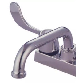 Kingston Brass Twin Blade Handle Deck Mount Chrome Solid Brass Laundry Utility Sink Faucet