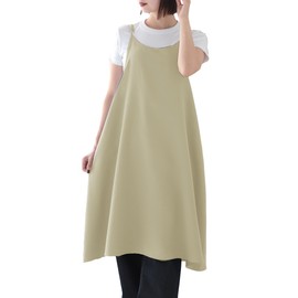 KYOWARABE Women's Apron, One-Piece Apron, Adjustable Length, With Pockets, green