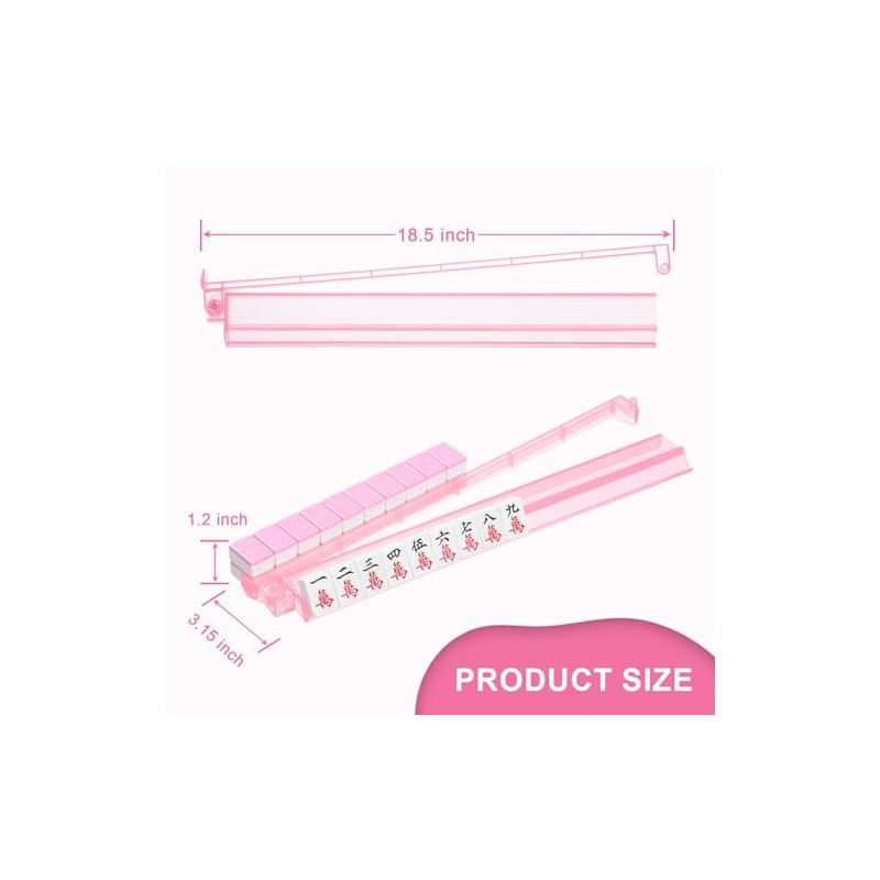 Mahjong Racks with Pushers 4PCS Set Majiang Tile Holder Acrylic