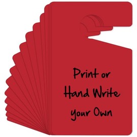 50pcs Blank Parking Permit Hang Tag,Blank Write-On Door Knob Hanger Tags,DIY PVC Plastic Rearview Mirror Hanging Pass,Tear & Water Resistant Permanent or Temporary Car Tags (red)