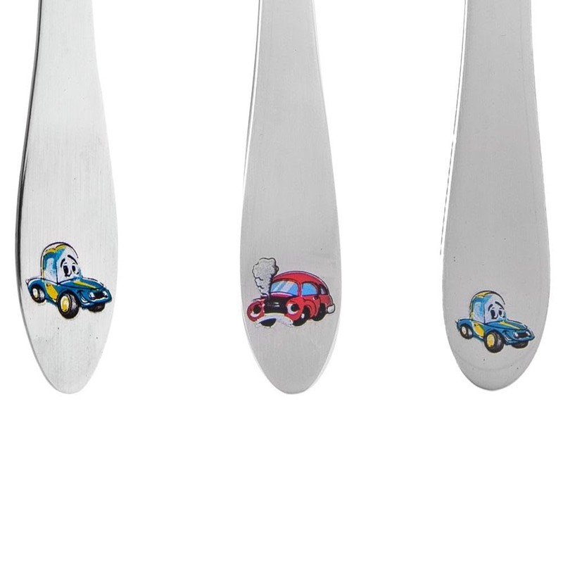 Children's Cutlery Set Stainless Steel with Automotive Set of 3
