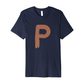 Creative Bold Leather Letter P - Design - Alphabet - Marker Premium T-Shirt