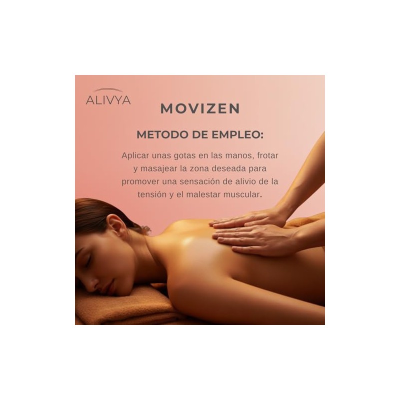 Alivya Movizen – Aceite para Masaje Corporal, Con Sensación Refrescante,