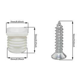 JianLing 25 Set Plastic Hinge Dowel Inserts with Screws (25pcs Dowel + 25pcs M3.5x16m Self-Tapping Screws)