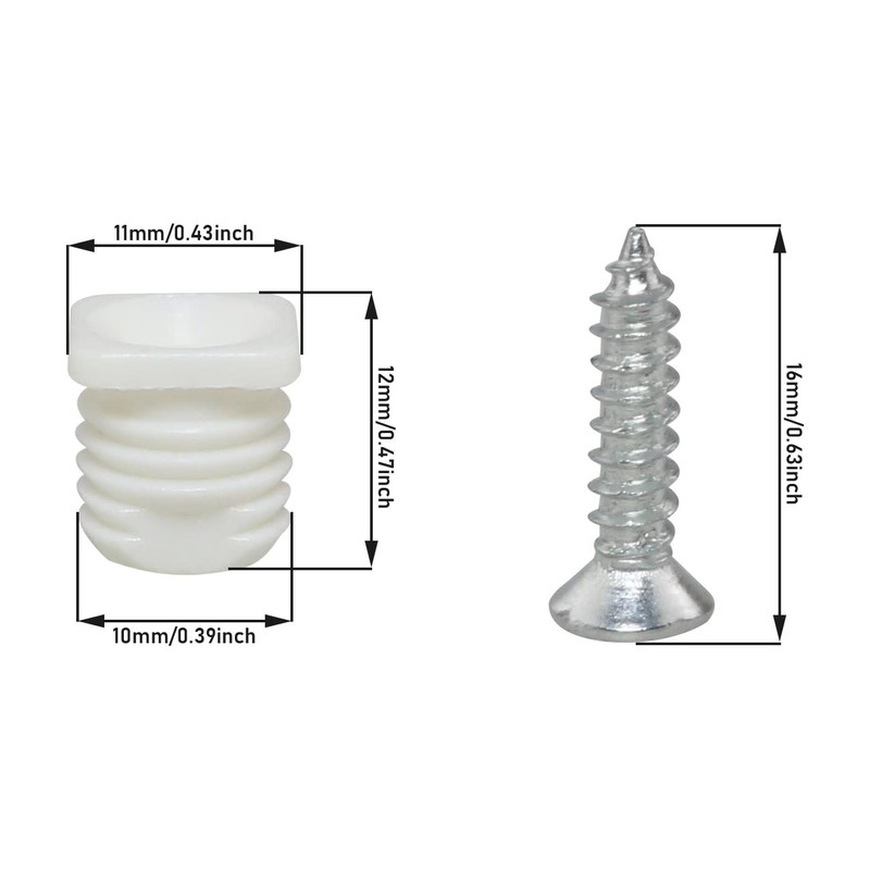 JianLing 25 Set Plastic Hinge Dowel Inserts with Screws (25pcs