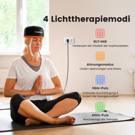 Scienlodic Red Light Therapy Cap - Near Infrared Light Hair Growth Device, 102 LEDs, 660nm and 850nm Wavelengths, Hair Loss Treatment for Thinning Hair with Breathing Pulse Mode - Black