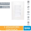 iGoto PS515-PE Placa de 3 Módulos, Perla + 3 Apagadores