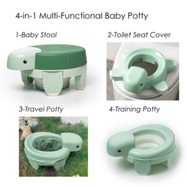 Doytn 4-in-1 Portable Travel Potty for Toddlers – Foldable, Compact Potty Seat with Splash Guard & Non-Slip Base – Ideal for Road Trips, Camping, Hiking, Outdoor Adventures & Occasional Home Use
