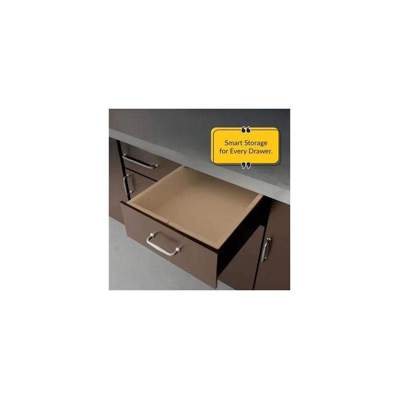 Brixwell 45-91 Cabinet Drawer Insert, Beige Plastic Organizer,11-3/4" Width,18-1/2" Depth,4"