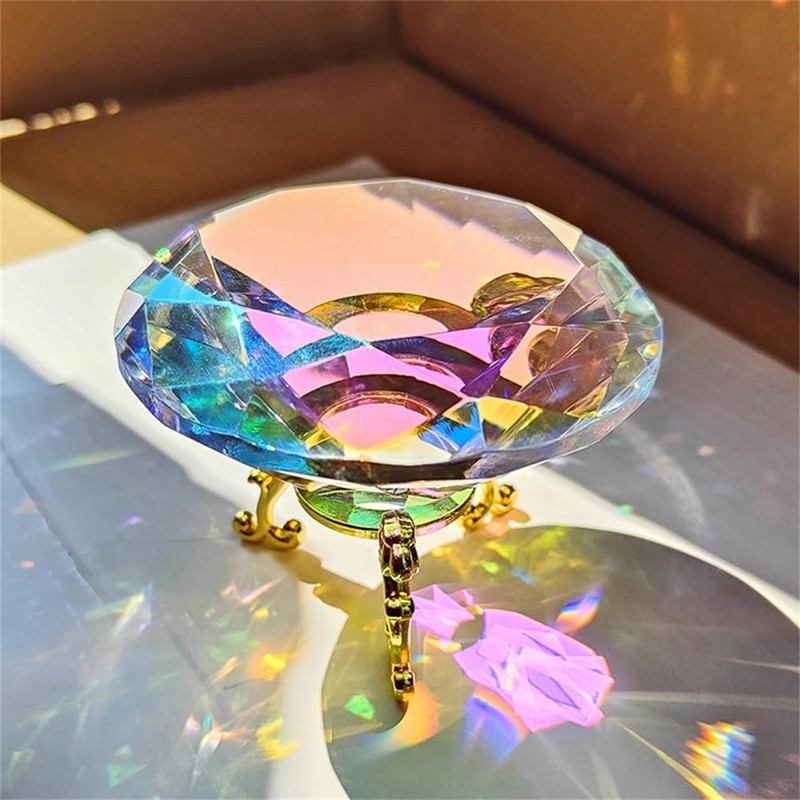 Mircube 60mm K9 Crystal Diamond Paperweight Decorative Rainbow Maker Prism