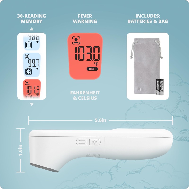 Greater Goods No-Touch Infrared Digital Thermometer for Adults, Kids, and