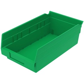 Akro-Mils 30130 Plastic Organizer and Storage Bins for Refrigerator, Kitchen, Cabinet, or Pantry Organization, 12-Inch x 6-Inch x 4-Inch, Green, 12-Pack