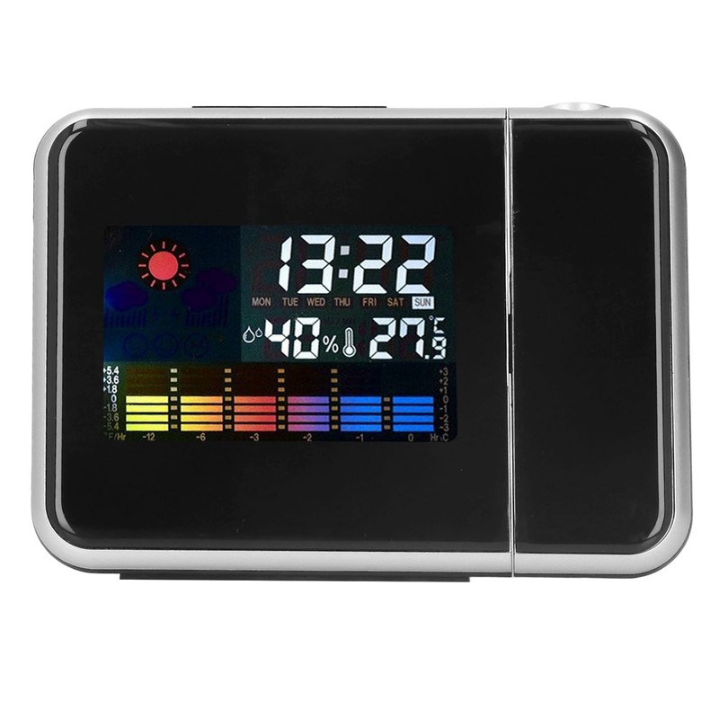 Weather Station Clock Temperature Humidity LCD Color Display LED Backlight
