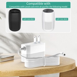 12V Power Cord for Levoit Core Mini Air Purifier AC Adapter Charger Compatible with Levoit LAP-C161-WUS LAP-C161-KUS LAPC161WUS LAPC161KUS