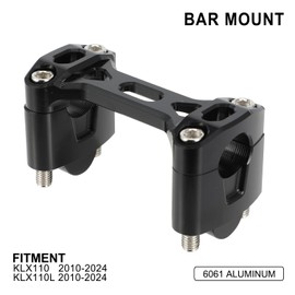 IUVWISN Dirt Bike Handlebar Risers 7/8'' Handle Bar Clamp CNC for KLX 110 KLX110 KLX110L 2010-2024 Black