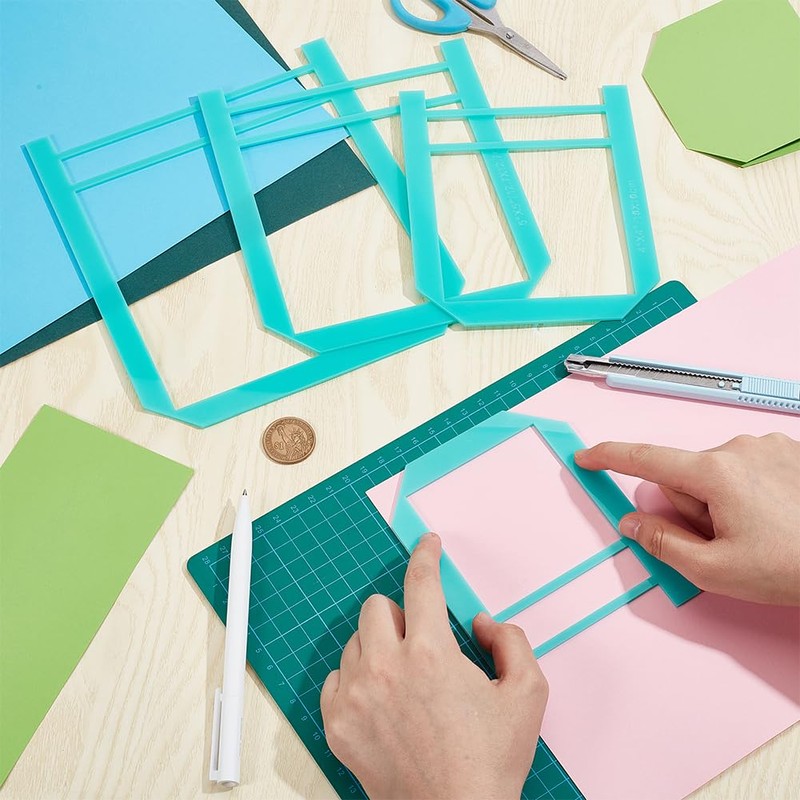 BENECREAT 4Pcs 4 Sizes Mini Bookbinding Tools, Acrylic Sticky Notes