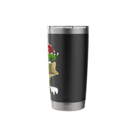 Xmas Tree Lighting Santa Hat Bass Fish Christmas Stainless Steel Insulated Tumbler