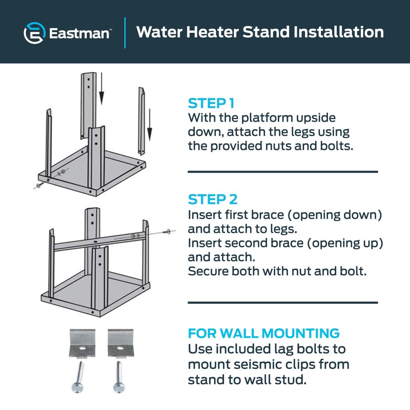 Eastman 21 Inch Water Heater Stand with Screws, 30 to