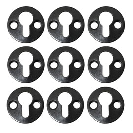 RLECS 24pcs Metal Round Type Picture Frame Shelf Keyhole Brackets Fasteners Hanging Hooks Shelf Mirror Brackets with Mounting Screws, Black
