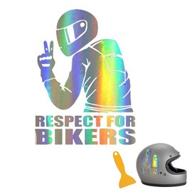 RHQFDM 3 Pieces Respect for Cyclists Car Sticker,Sticker for Motorcycles,Coloured Car Decoration Sticker,Reflective Decorative Stickers for Cars,Motorbikes and Bicycles,With Plastic Scraper