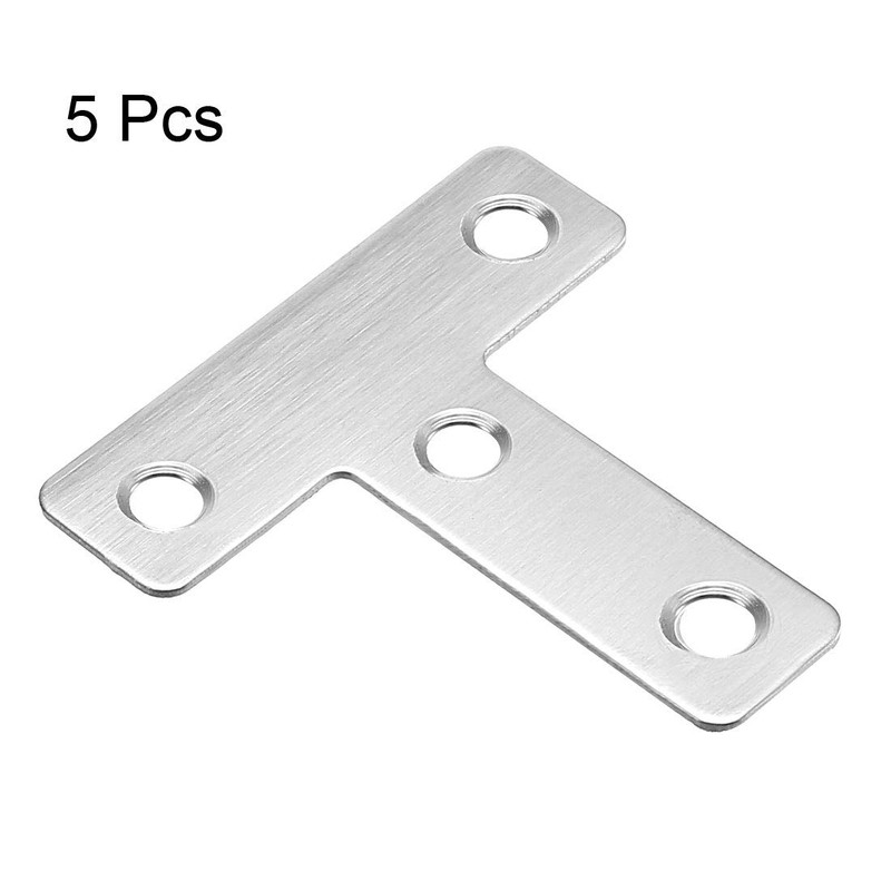 uxcell Flat T Shape Repair Mending Plate, 50mmx50mm, Stainless Steel