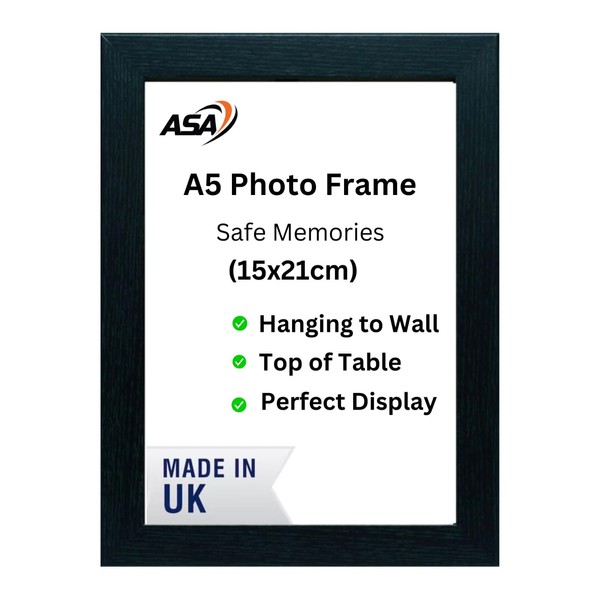 Picture Frame A2 A3 A4 A5 Size Home Decoration Photo Frames – Freestanding & Wall Mountable Table Top -Certificate Document Frames White Black Silver Oak (A5 Black)