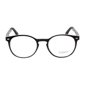 Calabria Enhance 4119 Kids Round Blue Light Blocking Reading Glasses +1.00 Shiny Black Girls