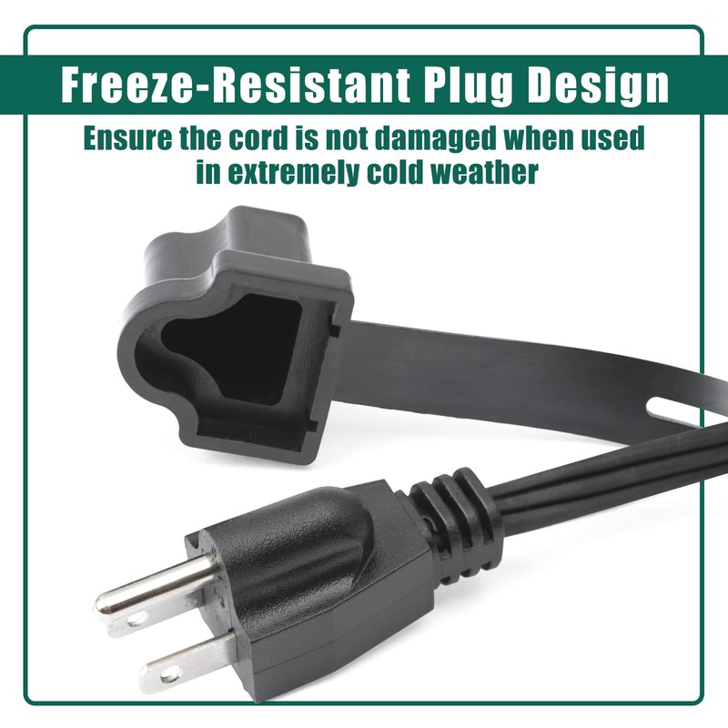 YUXIVCNE 120V Engine Block Heater Cord 6FT 5-15 Plug with