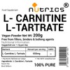 Nutrics® 200g L CARNITINE L Tartrate Powder - Highly Bioavailable