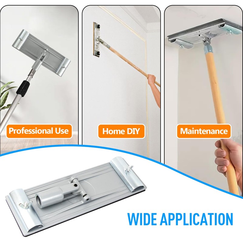 No-Flip Drywall Sander Head with Quick Release Clips and Universal