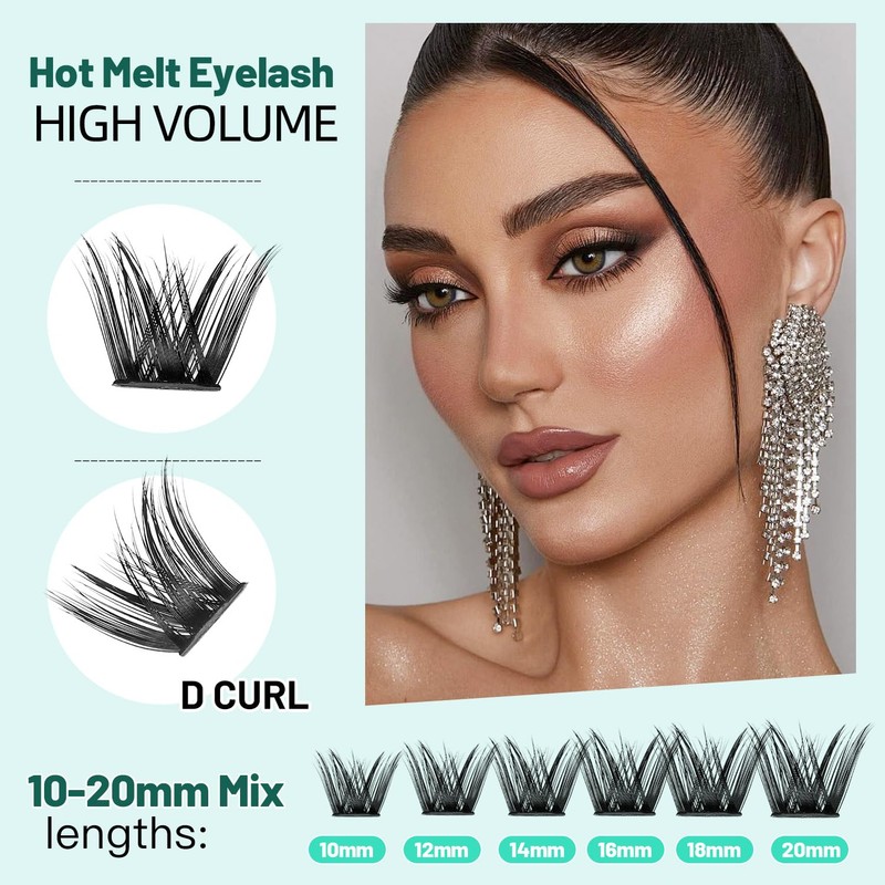 Bodermincer Lash Clusters D Curl Black/Brown/Colored Lashes 10-12-14/12-14-16/16-18-20mm Mixed Lash