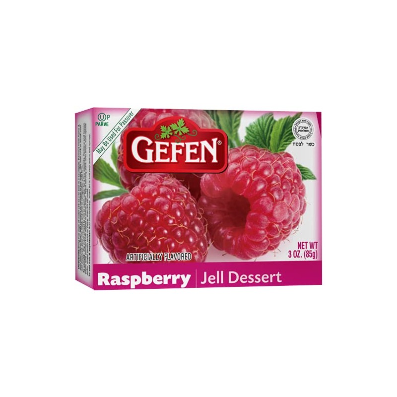 Gefen Raspberry Flavored Jello 3oz, Vegan Friendly, Easy to Prepare,